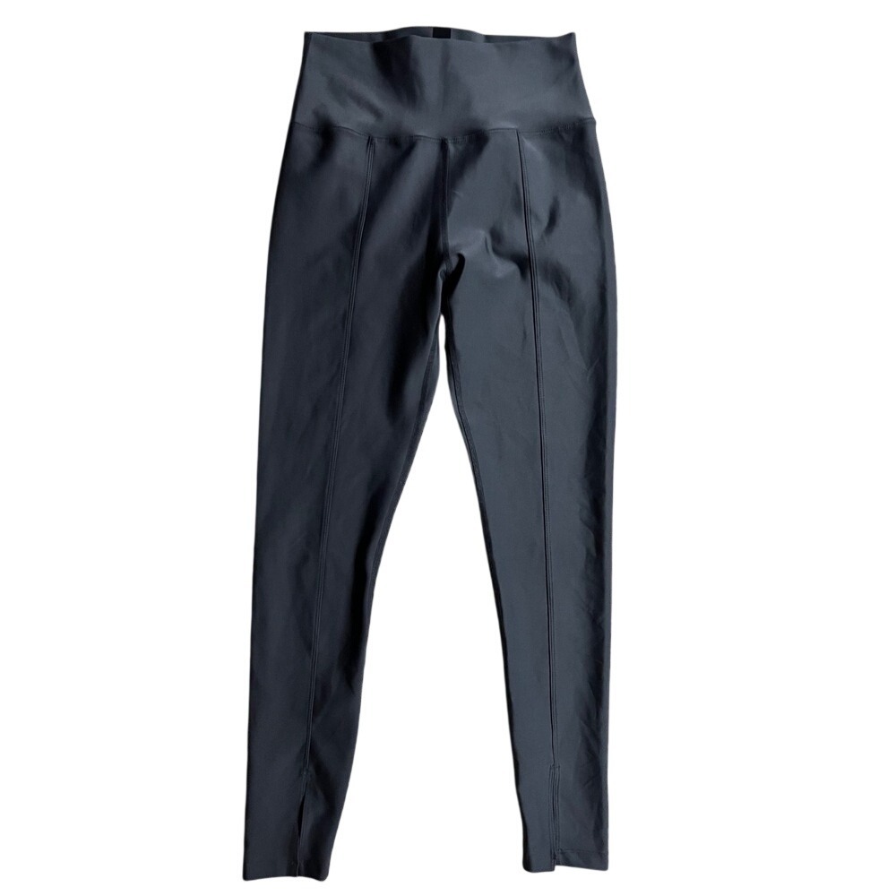 Peloton Womens High Waisted Pintuck Split Hem Leggings Charcoal Gray Size‎ M